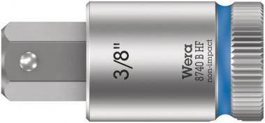 8740 B HF Douille-embout Zyklop pour vis à six pans creux, à emmanchement 3/8" avec fonction de retenue, 3/8" x 38.5 mm 