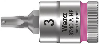 8740 A HF Douille-embout Zyklop pour vis à six pans creux, à emmanchement 1/4" avec fonction de retenue, 3 x 28 mm 