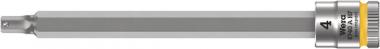 8740 A HF Douille-embout Zyklop pour vis à six pans creux, à emmanchement 1/4" avec fonction de retenue, 4 x 100 mm 