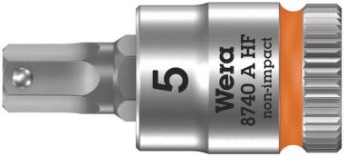 8740 A HF Douille-embout Zyklop pour vis à six pans creux, à emmanchement 1/4" avec fonction de retenue, 5 x 28 mm 
