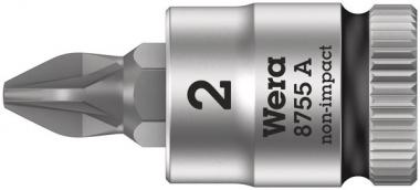 8755 A Pozidriv Zyklop Bitnuss mit 1/4"-Antrieb, PZ 2 x 28 mm 