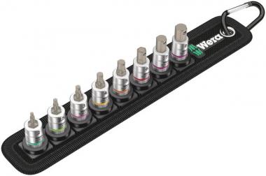 Belt A 2 Jeu de douille-embouts Zyklop 1/4" pour vis six pans creux avec fonction de retenue, 8 pièces 