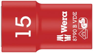 Douille Zyklop VDE 8790 B, isolée, carré 3/8", 15 x 46 mm 