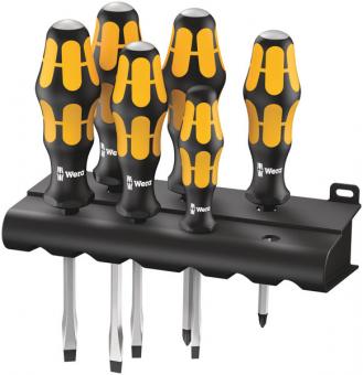 932/918/6 Jeu de tournevis Kraftform Wera : le tournevis-burin + Rack, 6 pièces 