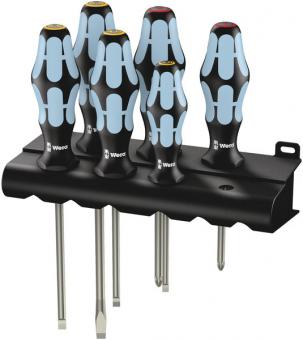 3334/6 Jeu de tournevis, acier inoxydable + Rack, 6 pièces 