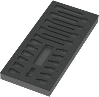 Insert en mousse 9823 pour jeu de douille-embouts Zyklop B 3/8" 1, sans outils, 172 x 30 x 392 mm 