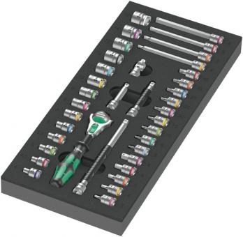 Insert en mousse 9720 jeu de cliquet 8000 A Zyklop 1/4" 1, 37 pièces 