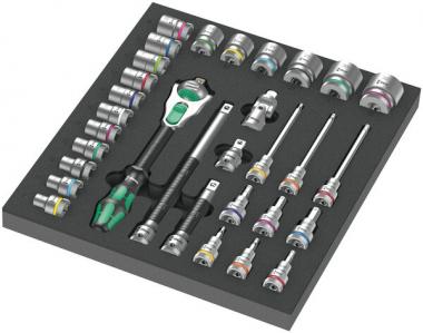 Insert en mousse 9722 jeu de cliquet 8000 C Zyklop 1/2" 1, 31 pièces 