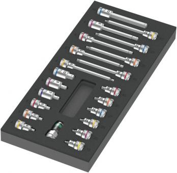 Insert en mousse 9723 jeu de douille-embouts Zyklop B 3/8" 1, 22 pièces 