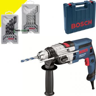 Schlagbohrmaschine GSB 19-2 RE Professional mit 7 X-Pro Line CYL-1 Meißel + 7 X-Pro Line Wood Meißel 