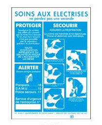 Aluminium und Kunststoff Poster für SOINS AUX ELECTRISE und ACCIDENT ELECTRIQUE CONDUITE A TENIR 