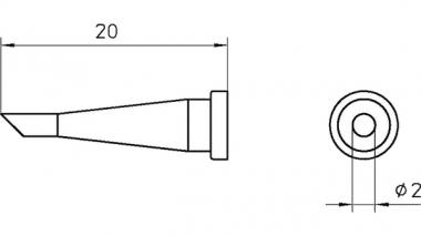 Panne à souder Forme ronde, biseautée 45° 2mm, LT 22C 