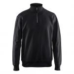 Sweatshirt mit Half-Zip, schwarz 