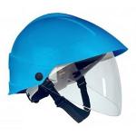 Helm mit integriertem Visier, Klasse 1, blau 