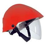 Helm mit integriertem Visier, Klasse 1, rot 