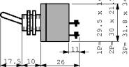 Interrupteurs à bascule industriels (on)-off-(on) 1PLevier de 40mm, 637H/2-5 