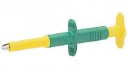 Grippe-fils de sécurité ø 4mm jaune/vert 1000V, 16A, CAT III, GRIP-CI 