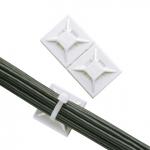Embase adhésive blanche pour collier de serrage à 4 voies, 18,1 x 19,1mm, blanc, 100 pcs 