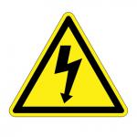 ISO-Warnschild, CAUTION - RISK OF ELECTRIC SHOCK, 25,4mm, schwarz/gelb, 10 Stk. 