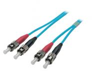 Duplex Jumper ST-ST 50/125µ, OM3, LSZH, aqua, 3.0mm, 20m 